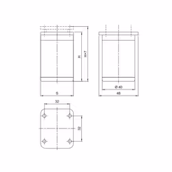Nóżka okrągła D-860 z regulacją - aluminium / wys. 6 cm
