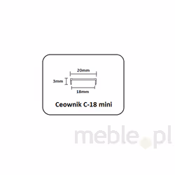 Profil C-18 MINI Aluprofil - srebrny / dł. 3 mb