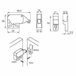 Zatrzask Siso MINI LATCH - biały