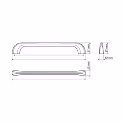 Uchwyt UU05 ORGANIC - czarny mat / rozstaw 128mm