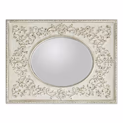 Lustro PU284A 90x120 - przecierany biały