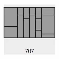 Wkład na sztućce ORGATRAY 590 - srebrny / 707x462 mm
