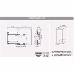 Cargo Mini Boczne Lewe VARIANT MULTI 20 cm - biały / push-open