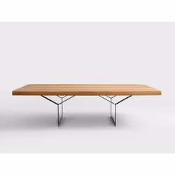 Stolik kawowy LONGO SOLID WOOD 140 - naturalny/czarny