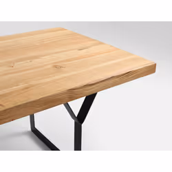 Stół kawowy LONGO SOLID WOOD 100x60 - naturalny/czarny