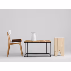 Stół kawowy WALT SOLID WOOD 100x100 - naturalny/czarny