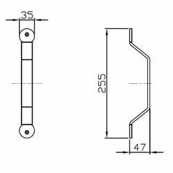 Metalowy uchwyt do drzwi DESIGN LINE - czarny mat / PROMOCJA