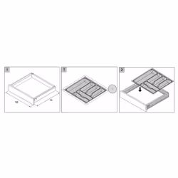 Wkład na sztućce ORGATRAY 440 - srebrny / 351-400 x 441-520 mm