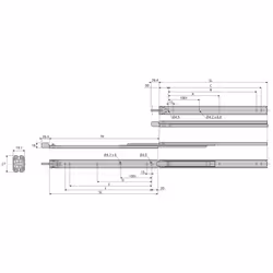 Prowadnica Kulkowa 2731 Z Blokadą 100% 22kg dł.50cm NISKI PROFIL