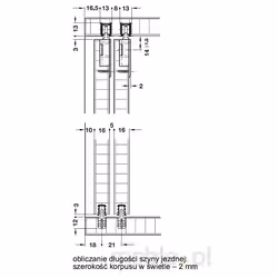 Szyna Jezdna Górna System FINGER FIX INFRONT Czarna 200CM