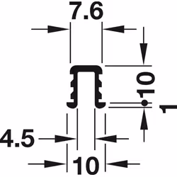 Szyna Prowadząca Dolna System  FINGER FIX  INFRONT Srebrna 200CM