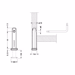 Regulator poziomu 306 CAMAR wbijany w bok płyty / wys. 120 mm
