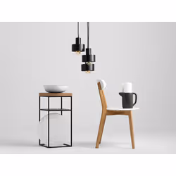 Lampa wisząca FAY 3 KOŁO - czarny