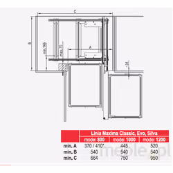 MAXIMA CLASSIC Corner Comfort 1000 prawy metal chrom