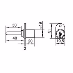 Zamek centralny Siso 1018 MASTER J11 - niklowany / fi 19 mm