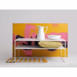 Stół kawowy TENSIO 2 FLOOR METAL 100x60 - biały
