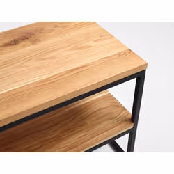 Konsola JULITA SOLID WOOD 180-2F - naturalny/czarny
