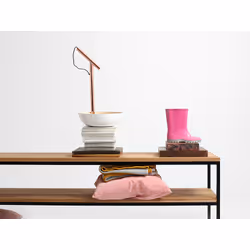 Konsola JULITA SOLID WOOD 180-2F - naturalny/czarny