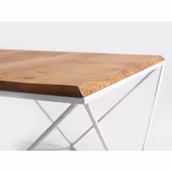 Stół kawowy DARYL SOLID WOOD 80 - naturalny/biały
