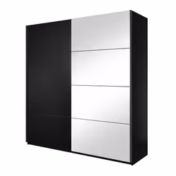 Szafa dwudrzwiowa z lustrem BETA 56 (180 cm) - czarny