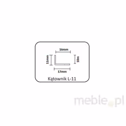 Kątownik L-11 do drzwi przesuwnych - czarny mat / dł. 170 cm