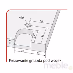 Rączka WESTA BIS 16-18/P do drzwi przesuwnych - czarny mat / dł. 270 cm