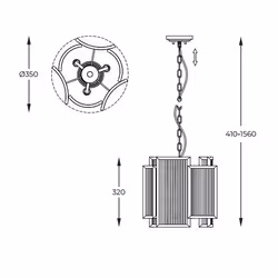 Lampa wisząca SERGIO P0528-03A-V6AC - złoty