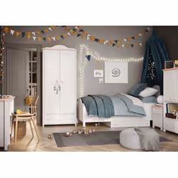 Łóżko z materacem LUNA LN-08 - biały/różowy