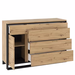 Komoda z oświetleniem QUANT QA-08 - dąb artisan/czarny