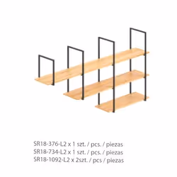 Rama półki Profil System SR18 h=734 mm szer. 350 mm Czarny mat