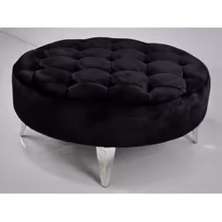 Pufa okrągła welurowa POUF004 - czarny