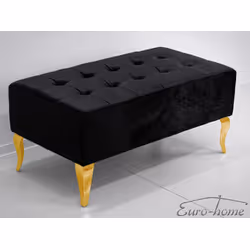 Pufa tapicerowana podłużna POUF008 - złoty/czarny