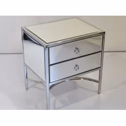 Szafka nocna szklana LW6072 50x40x55 cm - srebrny