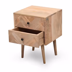 Szafka nocna 2 szuflady PARQUET - drewno mango