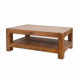 Stolik kawowy z półką drewniany VERONA 120x70 - palisander teak