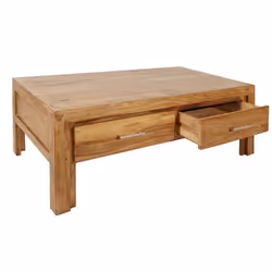 Stolik kawowy drewniany z dwiema szufladami MODENA - palisander teak
