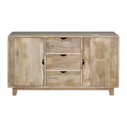 Komoda 3 szuflady 2 drzwi drewniana RETRO