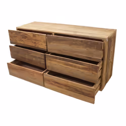 Komoda drewniana CENTURY RUSTIC 6 szuflad - stare drewno