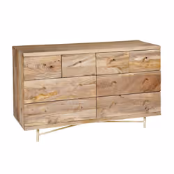 Komoda drewniana RING 8 szuflad - mango naturalne