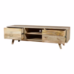 Szafka RTV drewniana z dwiema szufladami STOCKHOLM 150 cm - mango naturalne