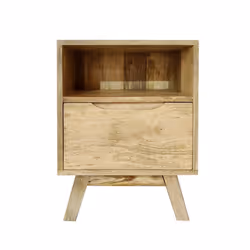 Szafka nocna drewniana z szufladą i półką STOCKHOLM - mango naturalne
