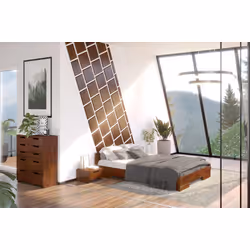 Łóżko drewniane sosnowe SPECTRUM Long 140x220 - palisander