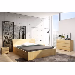 Łóżko drewniane sosnowe z szufladami VESTRE Maxi&DR 160x200 - palisander