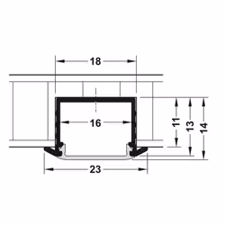 Profil wpuszczany LOOX 1191 - aluminium/biały / gł. 11 mm / dł. 250 cm