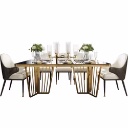 Stół ELBA Gold 180x90 - czarny/złoty
