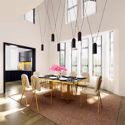 Stół ELBA Gold 180x90 - czarny/złoty
