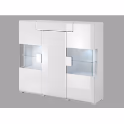 Wysoka komoda TOLEDO 46 - biały laminat/biały połysk