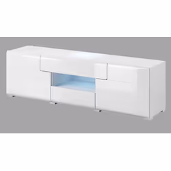 Komoda TV mała TOLEDO 41 - biały laminat/biały połysk