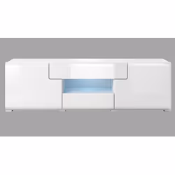 Komoda TV mała TOLEDO 41 - biały laminat/biały połysk