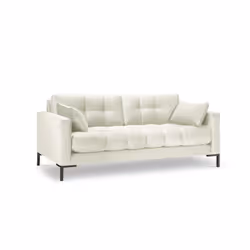 Aksamitna sofa 3-osobowa MAMAIA - czarne nogi